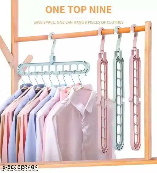 LAKHDATARENTERPRISE Set of 3 Space Saving Magic Hangers 9-Slot Closet Organizer