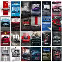 KARTMEN Aesthetic Car Wall Collage Kit 24-Piece 10.2x15.2 cm Posters with Adhesive Tape