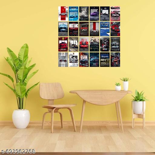 KARTMEN Aesthetic Car Wall Collage Kit 24-Piece 10.2x15.2 cm Posters with Adhesive Tape
